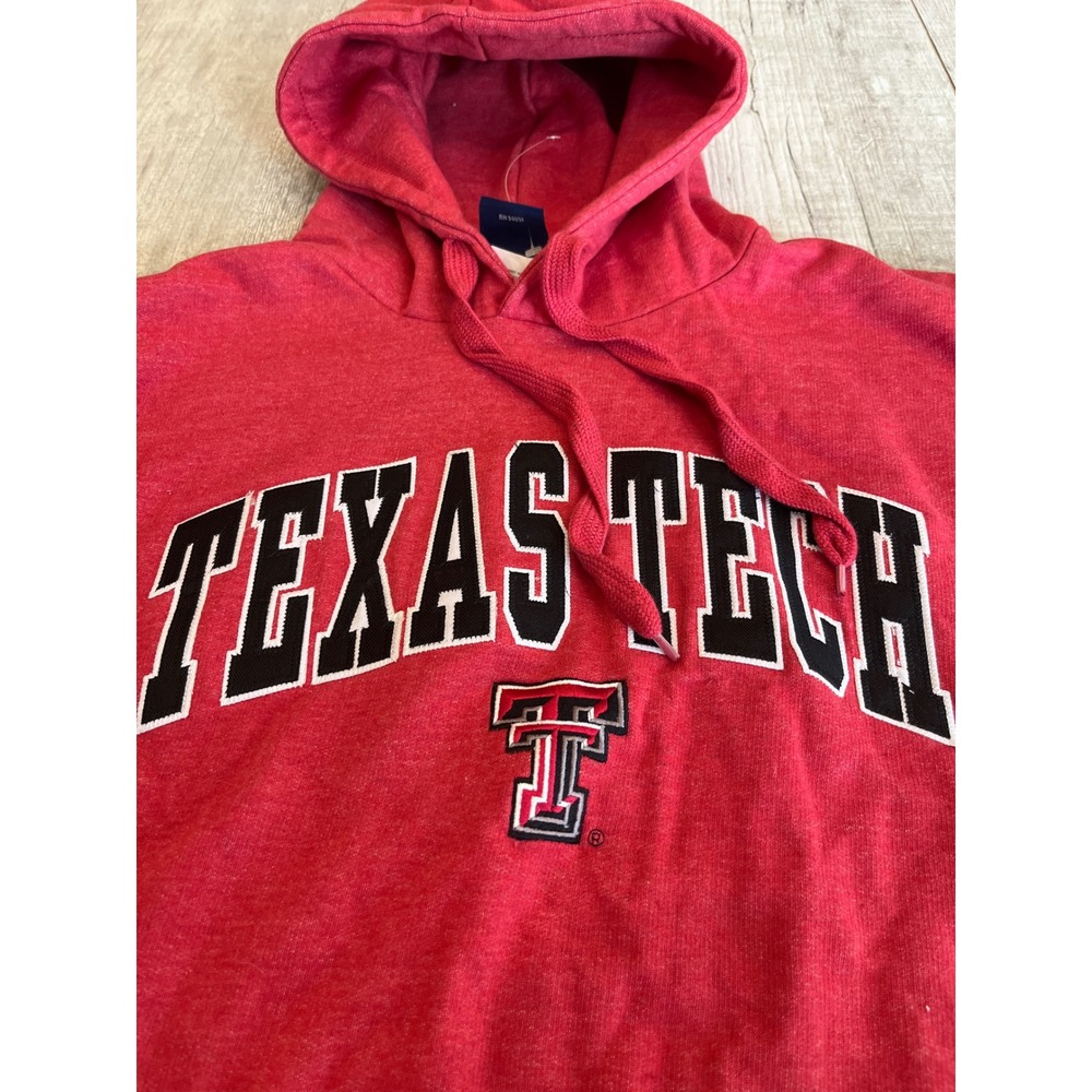 Old Varsity Brand Texas Tech Red Raiders Hoodie Mens Large Red Double T Logo